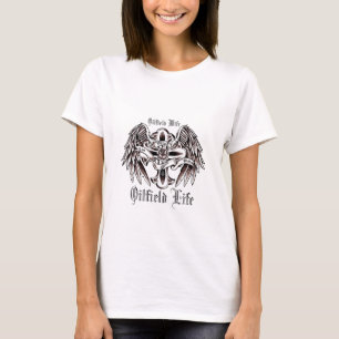 Camiseta Cruz de la bandera del campo petrolífero