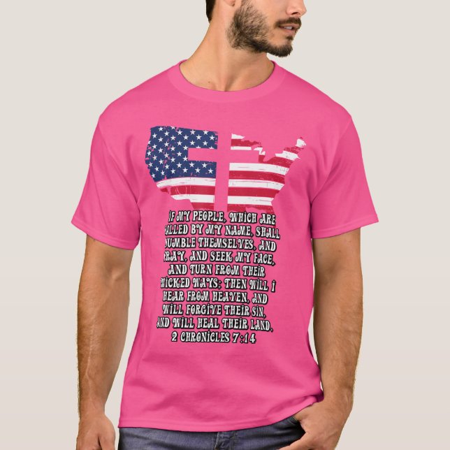 Camiseta Cruz de la Biblia Verse Jesús 2 Crónicas 714 Bande (Anverso)