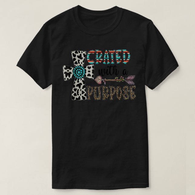 Camiseta Cruz de la Fe del Leopardo Occidental Creada Con (Diseño del anverso)