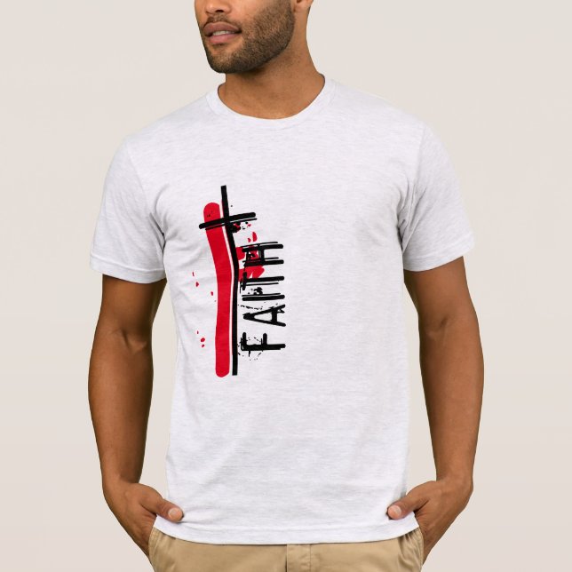 Camiseta Cruz de la fe religiosa, Jesucristo Cristiano (Anverso)