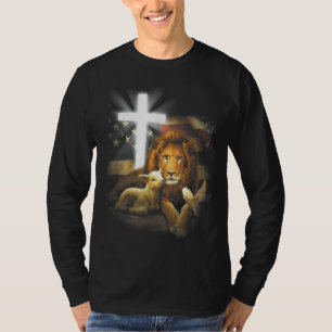Camiseta Cruz De León Y Cordero Jesucristo