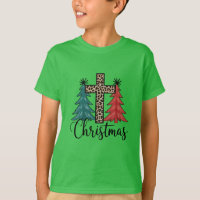 Cruz de leopardo árboles de Navidad cristianos 