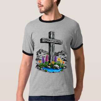 Camiseta Cruz de Madera en el Desierto Agua Viva
