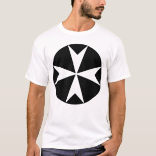 Camiseta Cruz de Malta v2 (blanco sobre negro)