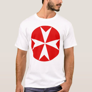 Camiseta Cruz de Malta v2 (blanco sobre rojo)