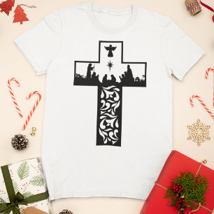 Camiseta Cruz de Navidades Elegantes