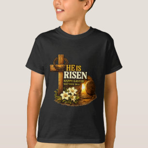 Camiseta cruz de pascua él ha resucitado jesus cristiano ho
