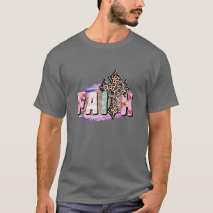 Camiseta Cruz de Pascua Religiosa Cristiana Leopard Cute Ha