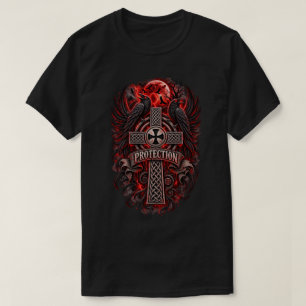 Camiseta Cruz de Protección del Cuervo Celta
