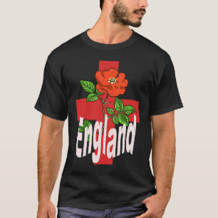 Camiseta Cruz de San Jorge con Rosa Tudor e Inglaterra Text