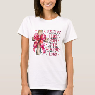 Camiseta Cruz de San Valentín con cinta de opciones Inspira