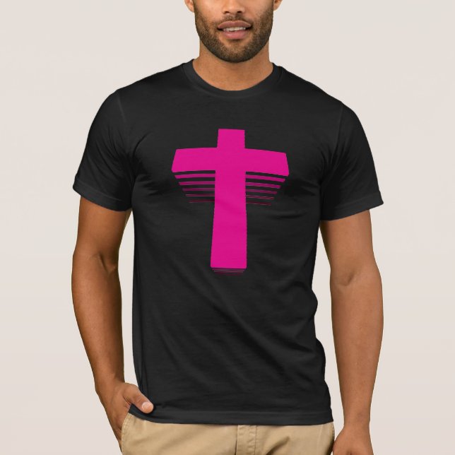 Camiseta cruz de Techno del estilo 80s (Anverso)