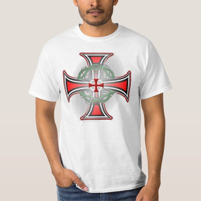 Camiseta Cruz de templario con espinas (Anverso)