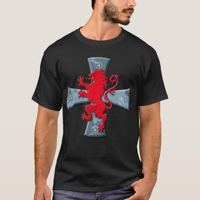 Camiseta cruz de templario león (Anverso)