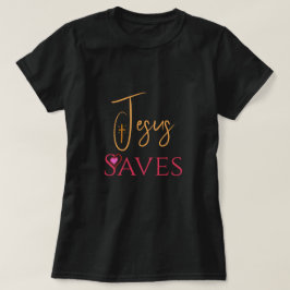 Camiseta Cruz del Corazón de Jesús Salva Cristiano