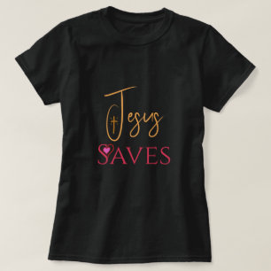 Camiseta Cruz del Corazón de Jesús Salva Cristiano