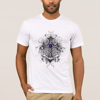 Camiseta Cruz del rezo de la familia de la fe - cáncer de