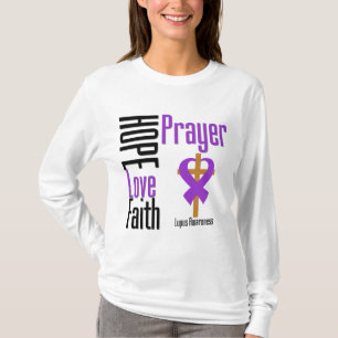Camiseta Cruz del rezo de la fe del amor de la esperanza