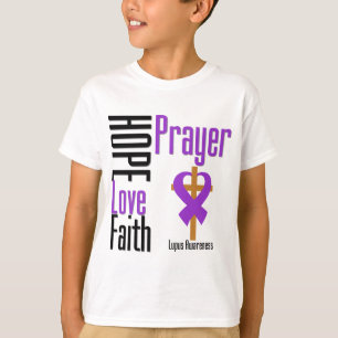 Camiseta Cruz del rezo de la fe del amor de la esperanza