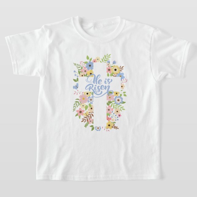 Camiseta Cruz floral se eleva en Pascua (Distribución)