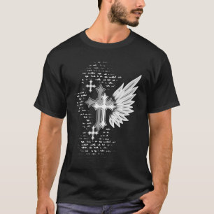 Camiseta Cruz gótica con alas Emo Grunge alternativo