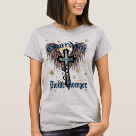 Camiseta Cruz gótica con Wings Guardian Justicia y Divin