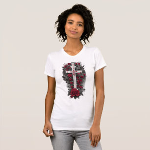 Camiseta Cruz gótica tatuada 9