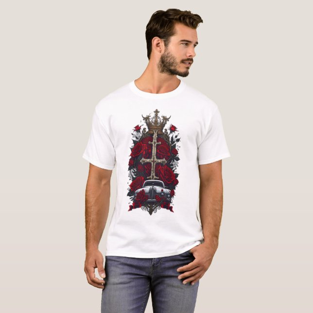 Camiseta Cruz gótica tatuaje 4 (Anverso completo)