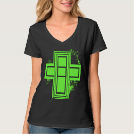 Camiseta cruz grafiti verde lima