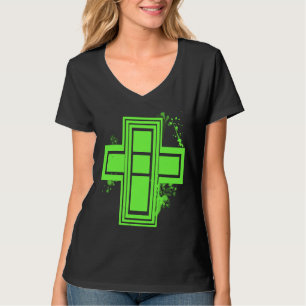 Camiseta cruz grafiti verde lima