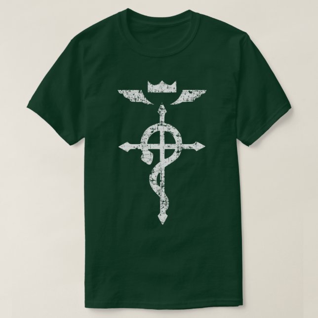 Camiseta Cruz Grunge Flamelx27s oscuro (Diseño del anverso)