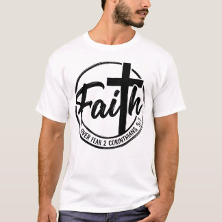 Camiseta Cruz Inspirando Fe Sobre Miedo