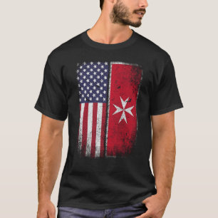 Camiseta Cruz maltesa americana de la herencia de Malta de