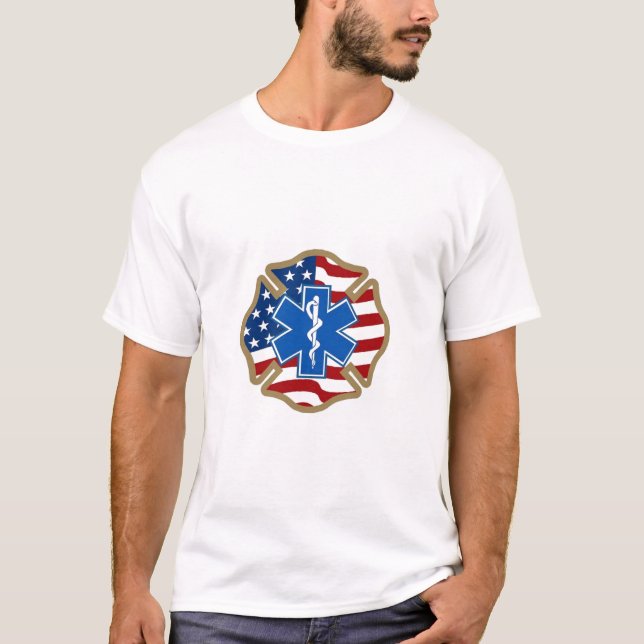 Camiseta Cruz maltesa con la estrella de la vida (Anverso)