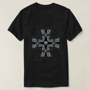 Camiseta Cruz maltesa plateada