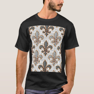 Camiseta Cruz negra blanca a cuadros Lunares Fleur-de-lis 