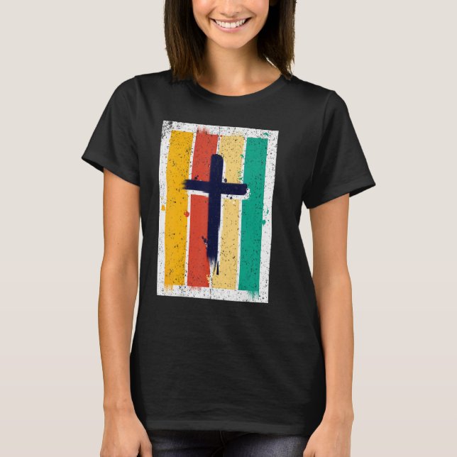 Camiseta Cruz Negra Vintage (Anverso)
