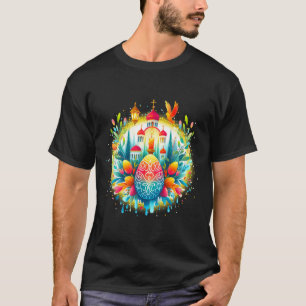 Camiseta Cruz ortodoxa bizantina griega rusa Él ha resucita