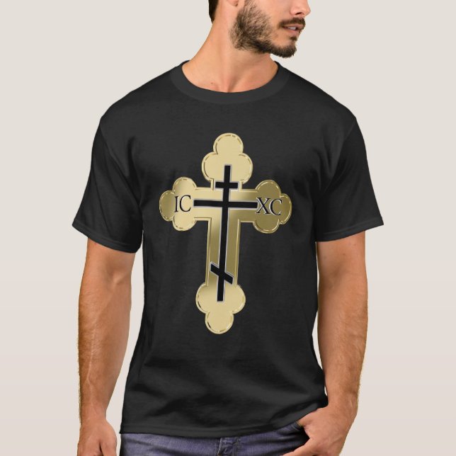 Camiseta Cruz ortodoxa cristiana (Anverso)