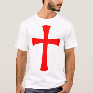 Camiseta Cruz pátea convexa grande vermelha tipo templária