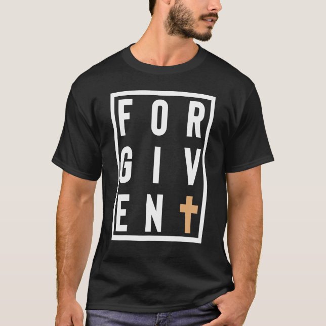 Camiseta Cruz perdonada Jesús Dios fe cristiana Caja de pal (Anverso)