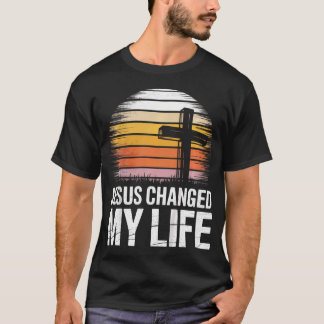 Camiseta Cruz Retro Jesús Cambió Mi Vida