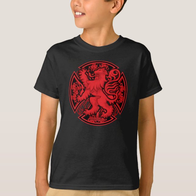 Camiseta Cruz roja escocesa del león (Anverso)