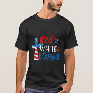 Camiseta Cruz Rojo Blanco & Bendito 4 de Julio Hombres