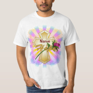 Camiseta Cruz Rosa de la Esperanza Cristiana