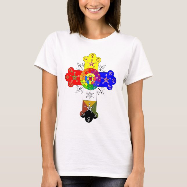 Camiseta Cruz rosada masónica (Anverso)