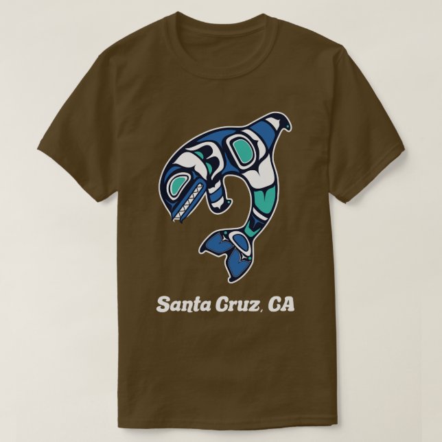 Camiseta Cruz Santa CA Nativo Estadounidense Tribal Orca Ki (Diseño del anverso)