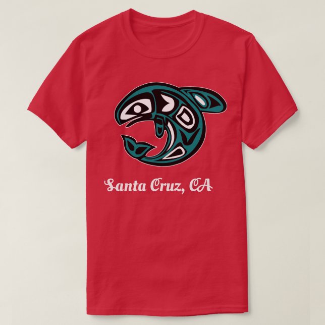 Camiseta Cruz Santa CA Nativo Estadounidense Tribal Orca Ki (Diseño del anverso)