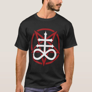 Camiseta Cruz Satánica De Leviatán Y Pentagrama