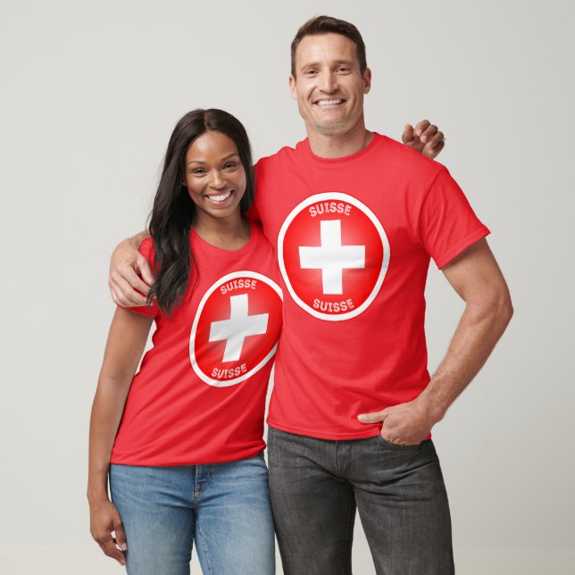 Camiseta Cruz Suiza Círculo Suiza Forma (Unisexo)